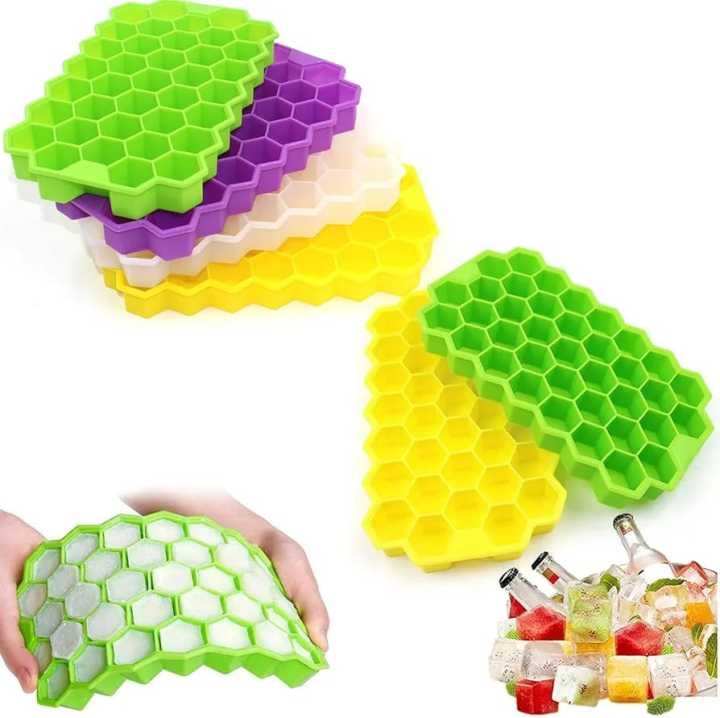 Silicone Honeycomb Ice Cube Tray with Lid
