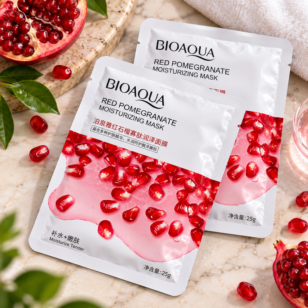 BIOAQUA Red Pomegranate Moisturizing & Hydrating Face Mask 🍎✨