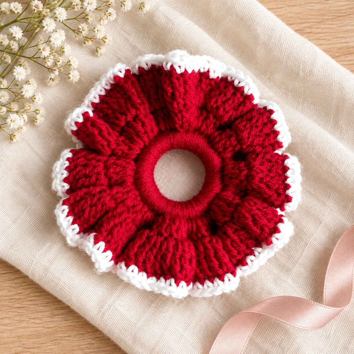 Handmade Crochet Scrunchies – Soft & Stylish Hair Ties
