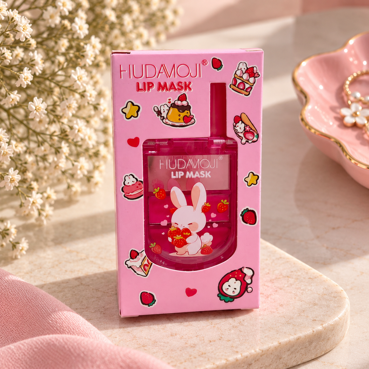 HUDAMOJI Strawberry Bunny Lip Mask