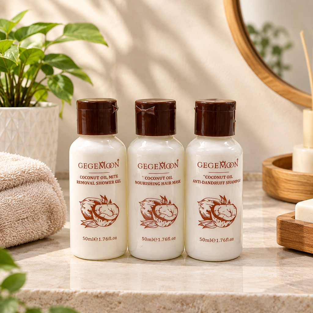GEGEMOON Coconut Hair Care & Bath Travel Set