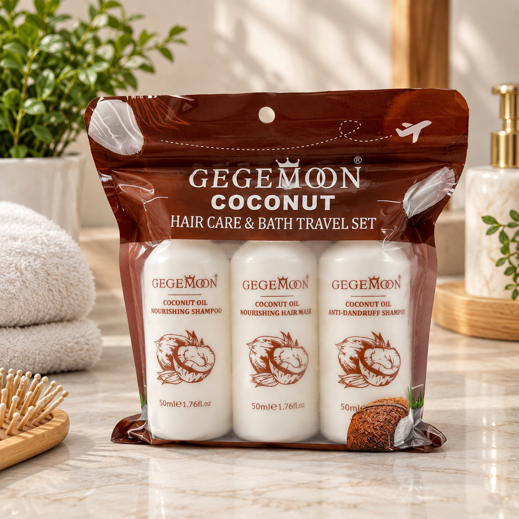 GEGEMOON Coconut Hair Care & Bath Travel Set