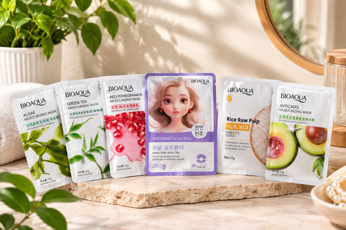 BIOAQUA Face Sheet Mask Collection – 6-Piece Hydrating Facial Mask Set