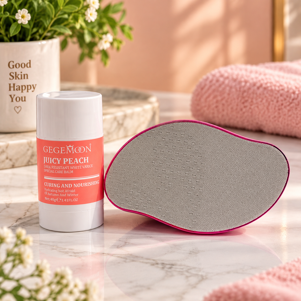 GEGEMOON 2-in-1 Crystal Grinding Feet & Crack-Resistant Care Balm