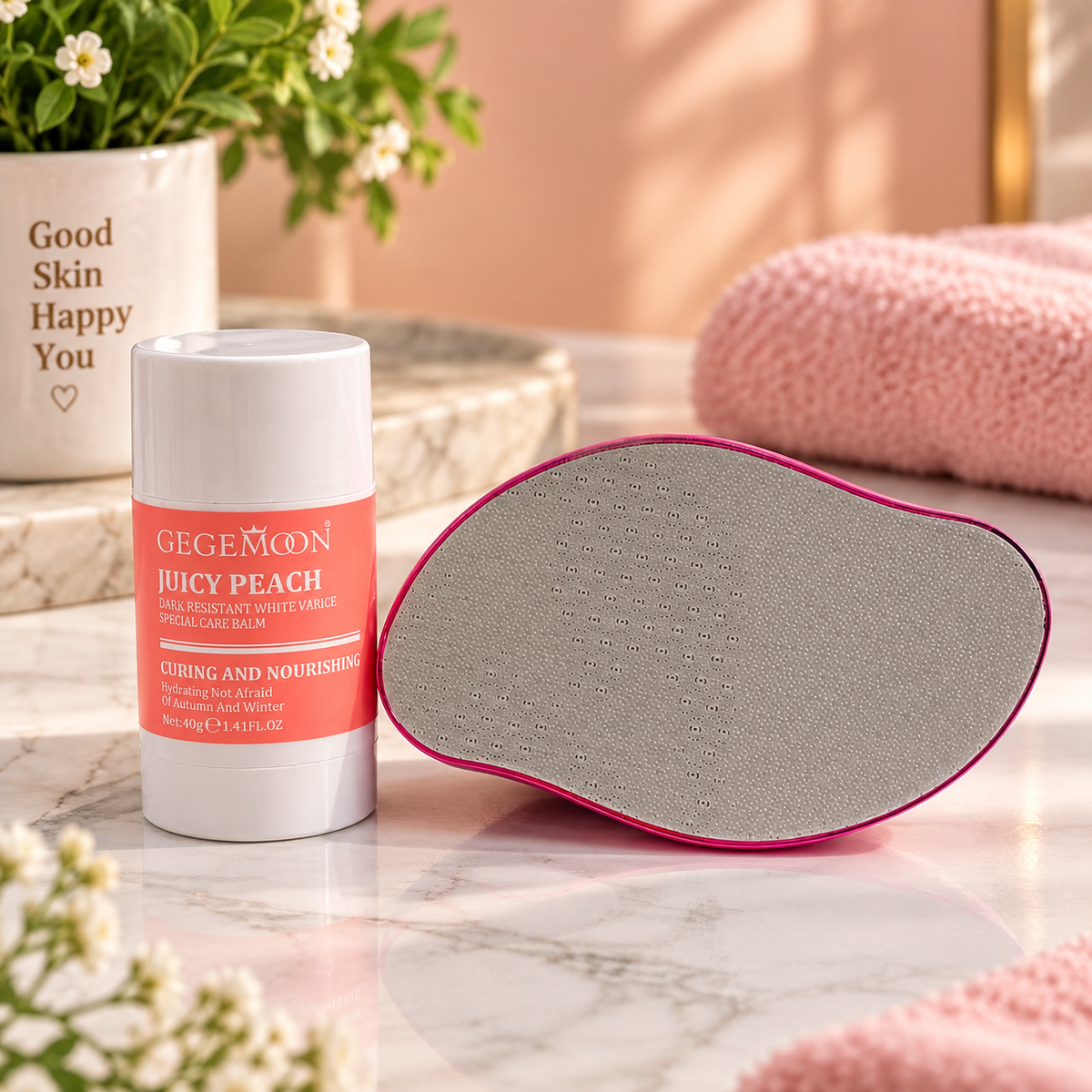 GEGEMOON 2-in-1 Crystal Grinding Feet & Crack-Resistant Care Balm