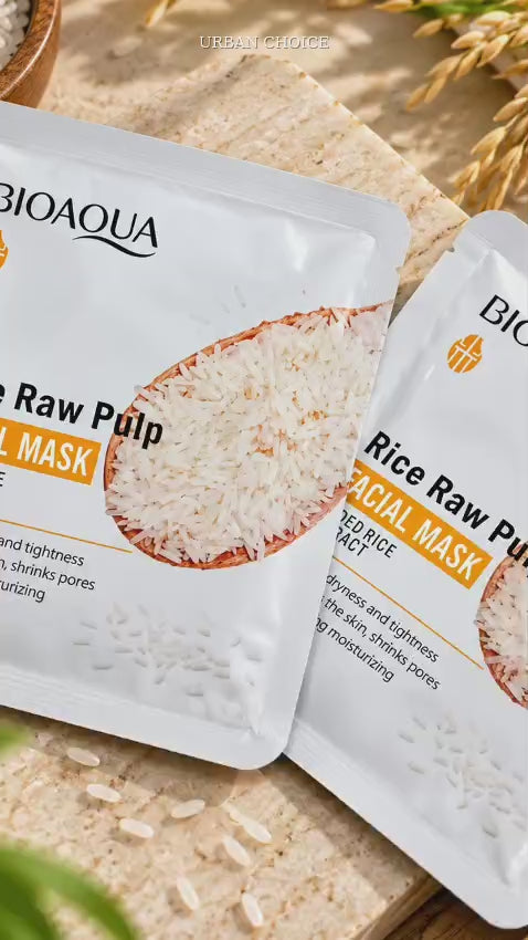 BIOAQUA Rice Raw Pulp Nourishing & Moisturizing Facial Mask 🌾✨
